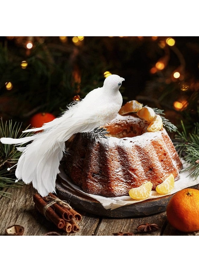 يولوكوكا زينة شجرة عيد الميلاد على شكل طائر من نوع Yolococa White Birds، مقاس 10x2x3 بوصات، قطعتان - Image 5