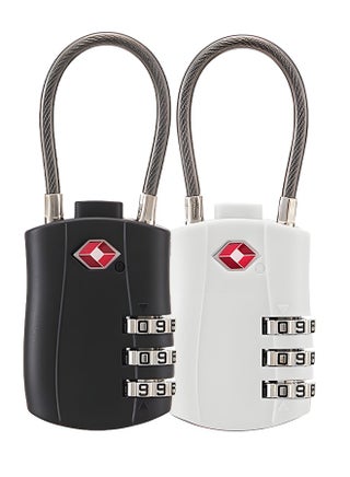 2 Pack TSA Approved Combination Luggage Locks,  Combination Padlock with Alloy Body TSA Lock for Luggage, Travel Bag, Lockers, Gym, Bike Locks or Other (White & Black) - pzsku/Z7D8E4536FE512E383164Z/45/1749917472/b6ac79d6-cc2b-4729-b396-6e1bc76b78cf