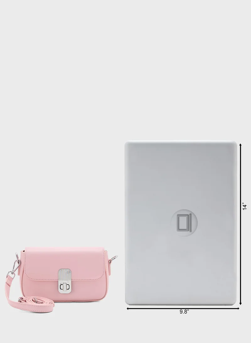 Ginger Metal Clasp Crossbody Bag