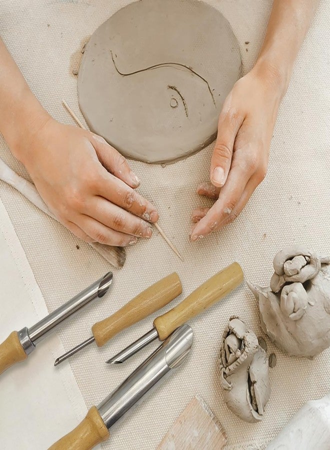 CKANDAY 3 Sizes Rubber Pottery Clay Ribs + 3 Pcs Sculpture Pottery Molding Scraper Cutter + 4 Pcs Stainless Steel Circular Clay Hole Cutters + 1 Clay Ceramic Needle + 1 Feather Wire Texture Detail Tools - Image 3