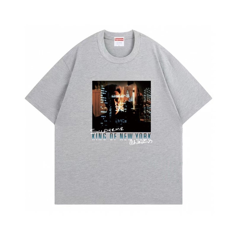 Heavyweight cross-border American fashion Supreme letter print T-shirt BOX round neck short-sleeved men and women loose casual T-shirt for men and women - Image 1