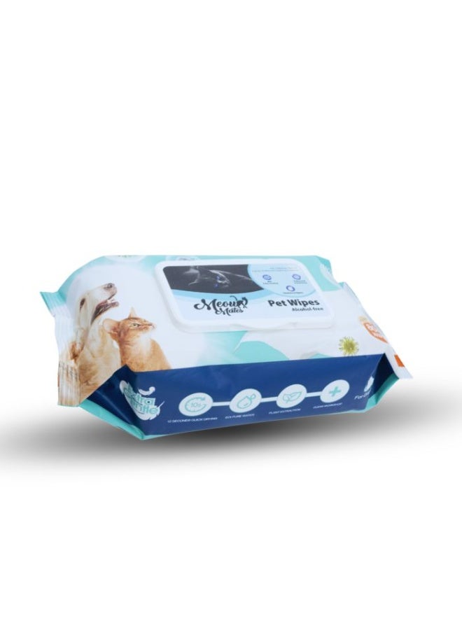 Bentonite مناديل ميو ميتس للحيوانات الأليفة بدون رائحة (80+4 قطعة) | تنظيف لطيف للقطط والكلاب | خالية من الكحول وآمنة - Image 1