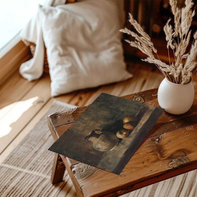 XOCUUI Farmhouse Still Life Picture Living Room - Rustic Vintage Decor for Bedroom - Peach Fruit Dining Room Moody Muted Oil Painting Art Deco Wall Art for Kitchen - 8 x 10 No Frame - Image 4