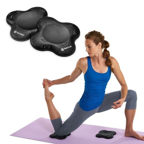 Gaiam Yoga Knee Pads (Set of 2) - Yoga Props and Accessories for Women/Men Cushions Knees and Elbows for Fitness, Travel, Meditation, Kneeling, Balance, Floor, Pilates-Black - Image 1
