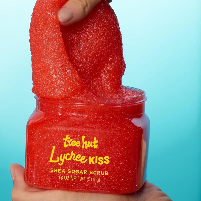 Treehut Lychee Kiss Shea Sugar Scrub, Exfoliating, Hydrating & Moisturizing Body Scrub with Shea Butter & Nourishing Essential Oils, Smooth & Soften Skin, 18 oz - Image 4