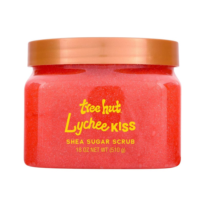 Treehut Lychee Kiss Shea Sugar Scrub, Exfoliating, Hydrating & Moisturizing Body Scrub with Shea Butter & Nourishing Essential Oils, Smooth & Soften Skin, 18 oz - Image 1