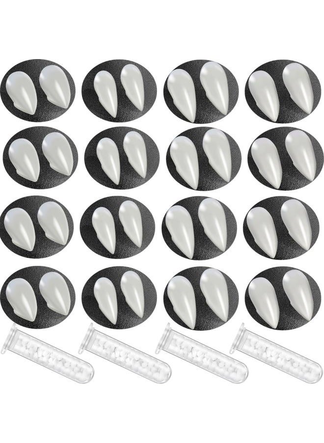 Tavery 16 Pairs Vampire Teeth for Cosplay-4 Size Fake Fangs with 4 Tube Solid Adhesive for Halloween Props, Anime Party Dress Up Costume Masquerade Accessory Gift for Christmas Party - Image 1