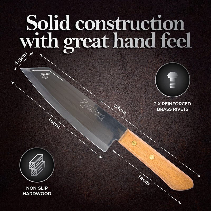 Kiwi Deba-Style Flexible Thai Knife (#171), Kiwi - Image 3