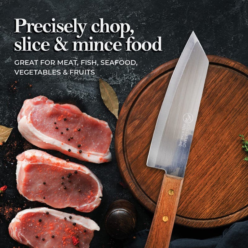 Kiwi Deba-Style Flexible Thai Knife (#171), Kiwi - Image 5