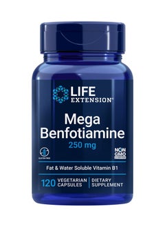 Mega Benfotiamine 250 Mg With Fat Soluble Thiamine Vitamin B1 For Glucose Metabolism Advanced Nerve Health Supplement Pill Gluten Free Nongmo Vegetarian 120 Capsules