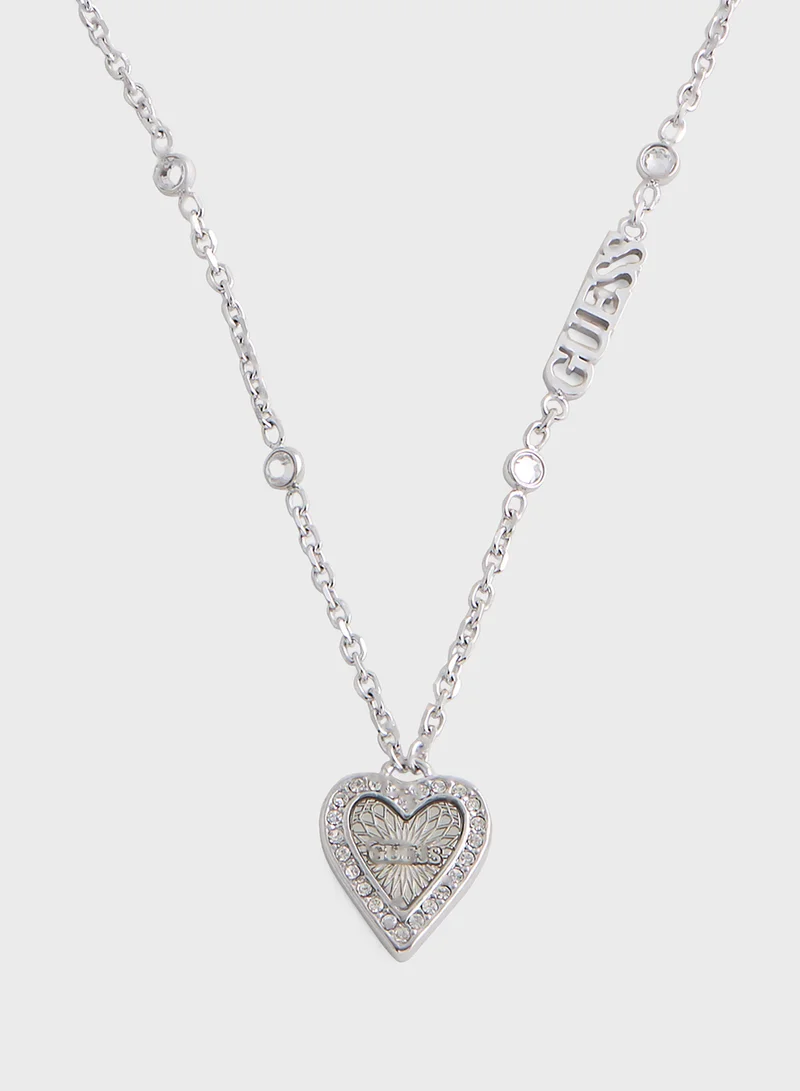 GUESS Pendent Drop Detail Long Necklace