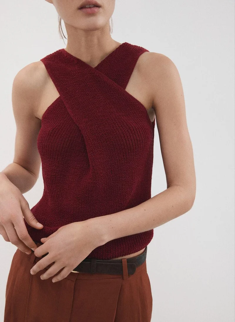 Mango  Knitted Wrap Top for Women | Best Price UAE