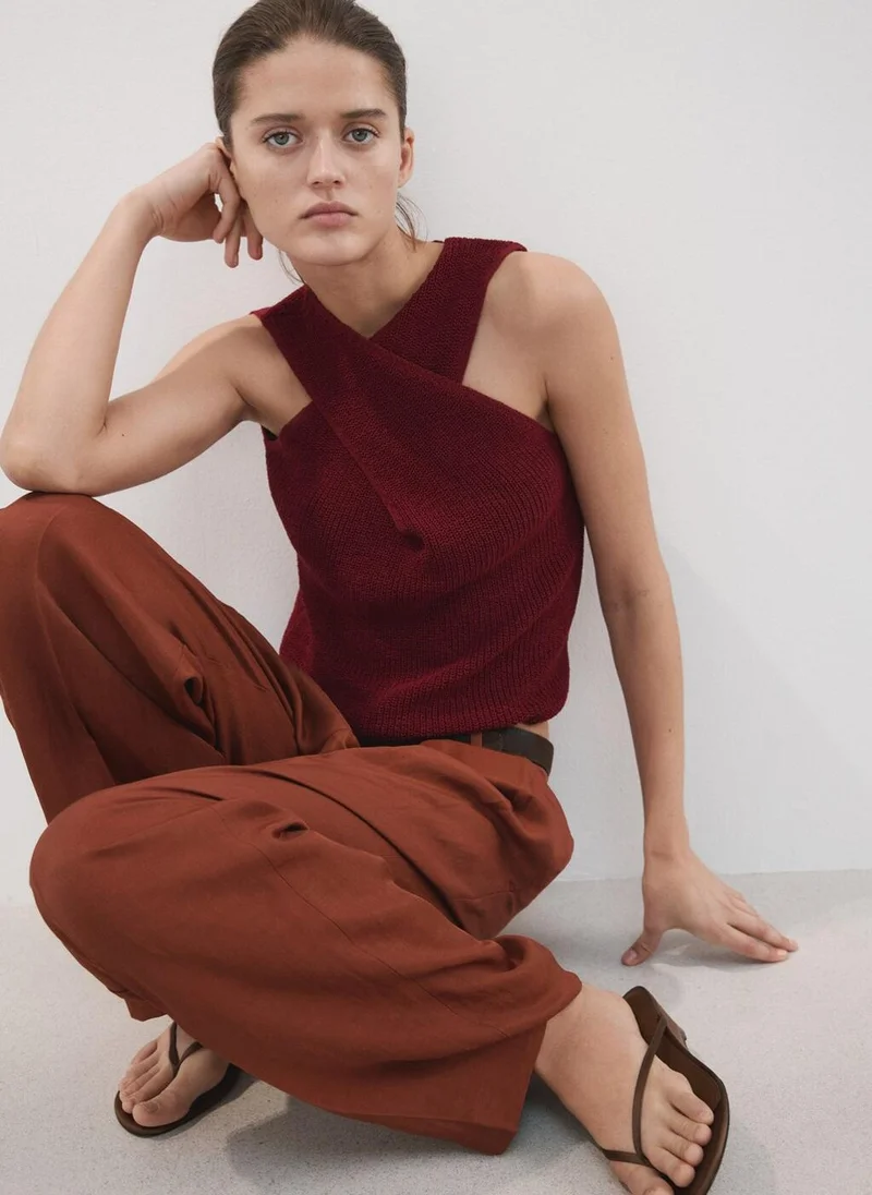 Mango  Knitted Wrap Top for Women | Best Price UAE