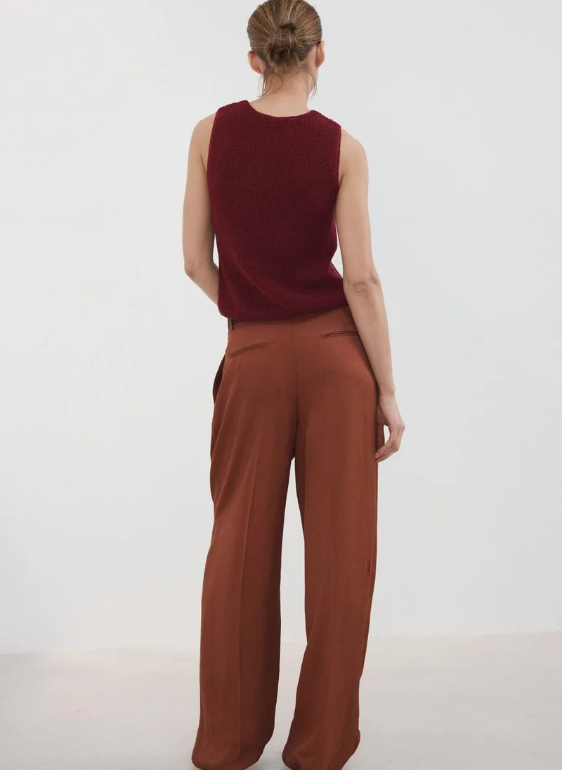 MANGO Knitted Wrap Top
