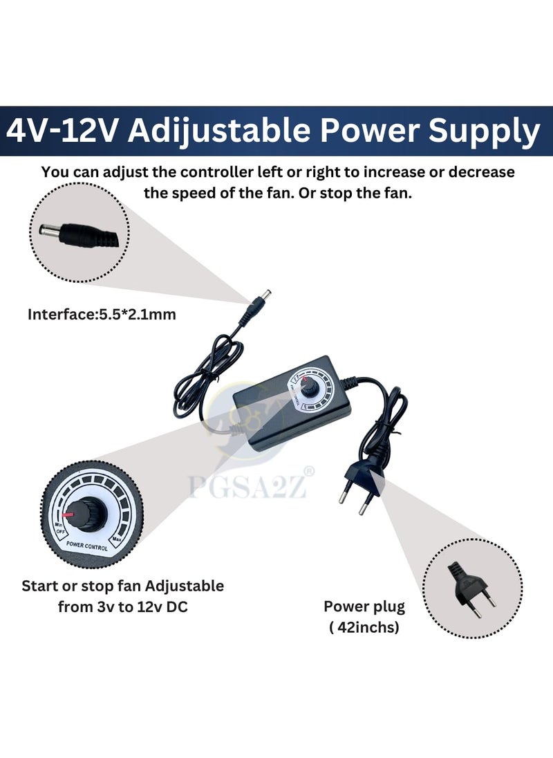 PGSA2Z PGSA2Z 97mm x 33mm 5200RPM Blower Fan Dual Ball 12 Volt High CFM 110v 220v Variable Speed Controller with AC Pulg for DIY Cooling Ventilation Exhaust Projects Inflatable Replacement  - Image 3