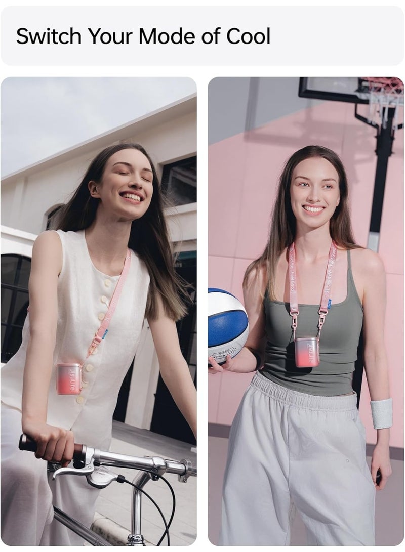 Jisulife Neck Fan Life 5 Necklace Wearable Belt Fan 4500Mah - PINK - Image 2
