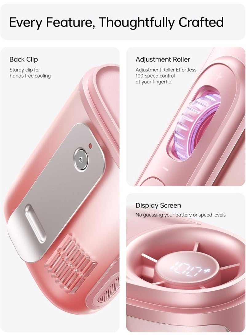 Jisulife Neck Fan Life 5 Necklace Wearable Belt Fan 4500Mah - PINK - Image 3