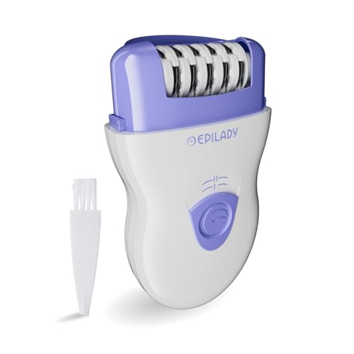 Epilady Speed Corded Epilator for Women, Compact Hair-Removal Device for Legs, Underarms, and Bikini Area, 2 Setting Options, Includes Angled-Trimming Guide, Cord, and Cleaning Brush, White/Purple - Image 1