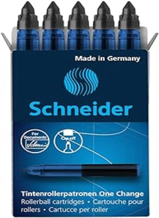 Schneider Rollerball cartridge one change box 5 pieces black