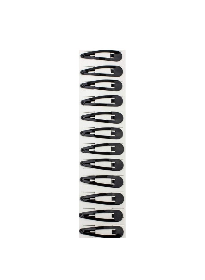 12Pieces Black Color Big Size No Slip Metal Snap Hair Clips for Women – Large Hair Pins Barrettes - Image 2