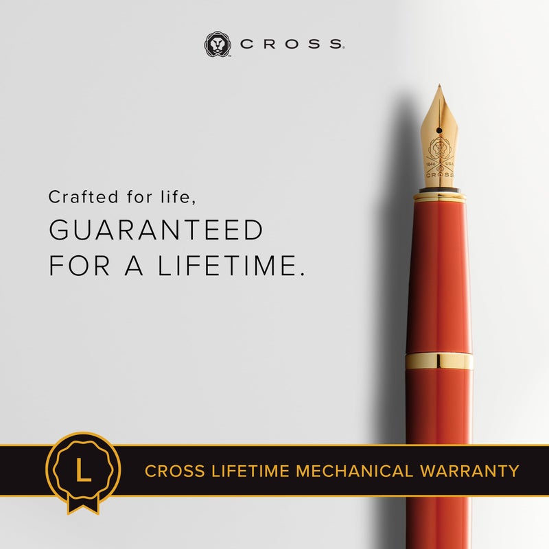 Cross Bailey Light Refillable Fountain Presented in a Everyday Gift Box - Medium Point, Black Ink, Polished Amber - Image 3