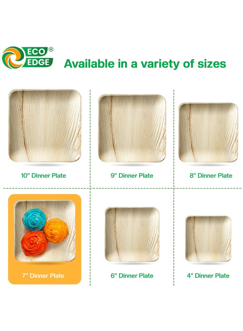 EcoEdge 7 Inch Square Areca Palm Leaf Disposable Plates (Pack of 25) | Biodegradable, Eco-Friendly, Compostable and Organic | Heavy Duty, Disposable Plates for Snacks and Desserts | 100% Plant Based - Image 5
