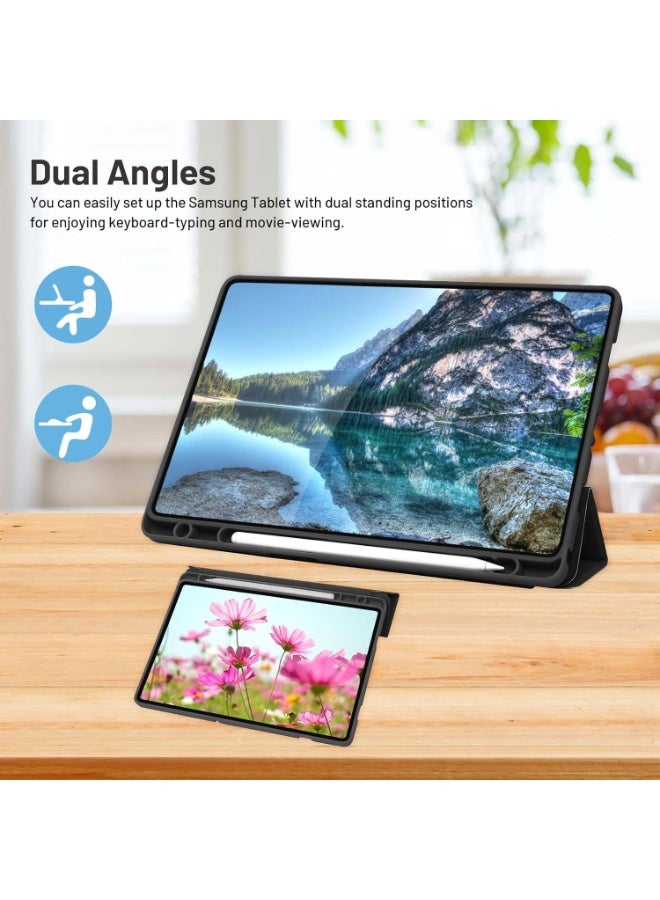 MIGOFAST Samsung Galaxy Tab A11+/2025 11Inch – Multi-Angle Stand PU Leather Soft Cover with Hidden Pencil Holder,Slim Lightweight Back Protective Folio A11 Plus 2025 Black - Image 5