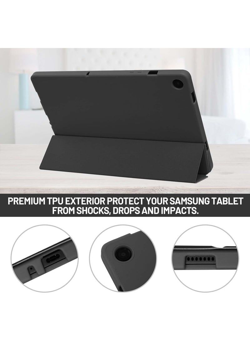 MIGOFAST Samsung Galaxy Tab A11+/2025 11Inch – Multi-Angle Stand PU Leather Soft Cover with Hidden Pencil Holder,Slim Lightweight Back Protective Folio A11 Plus 2025 Black - Image 4