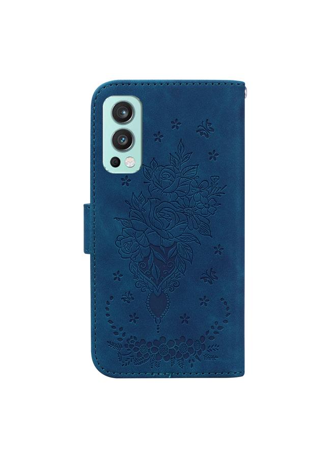 S-TOP Case For OnePlus Nord 2 5G Butterfly Rose Embossed Leather Phone Case - Image 3