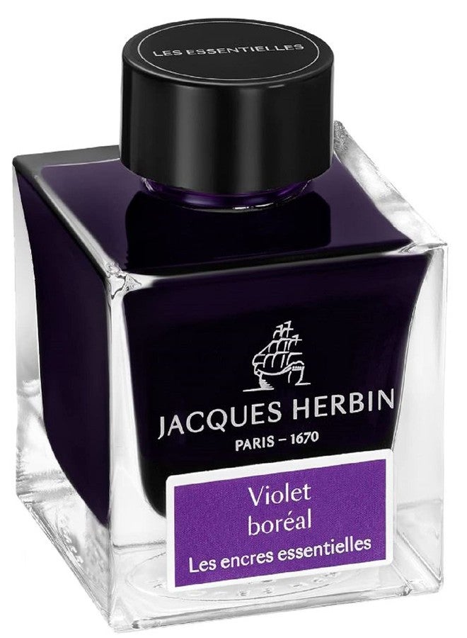 Jacques Herbin Essentielles Ink Bottle (Violet Boréal - 50 ML) 13173JT - Image 2