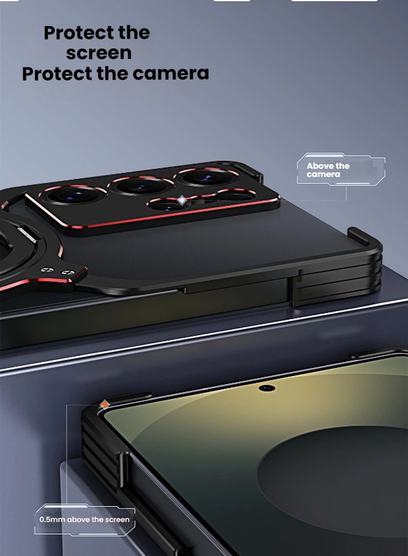 general Metal case for Samsung S25 ultra, Premium aluminium shockproof case Magsafe compatible, 360° rotatable magnetic mounting bracket holder - Image 4