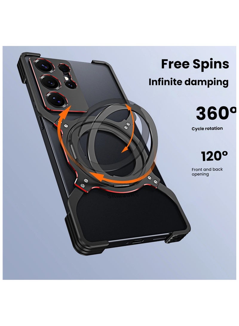 general Metal case for Samsung S25 ultra, Premium aluminium shockproof case Magsafe compatible, 360° rotatable magnetic mounting bracket holder - Image 2