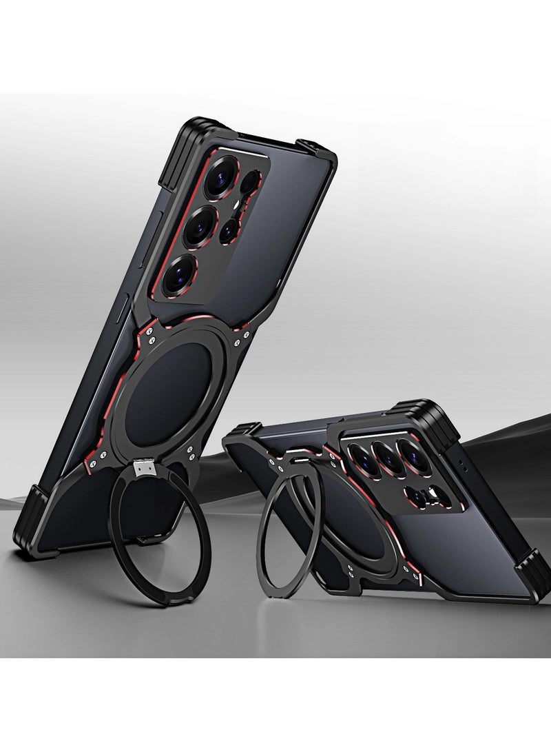 general Metal case for Samsung S25 ultra, Premium aluminium shockproof case Magsafe compatible, 360° rotatable magnetic mounting bracket holder - Image 1