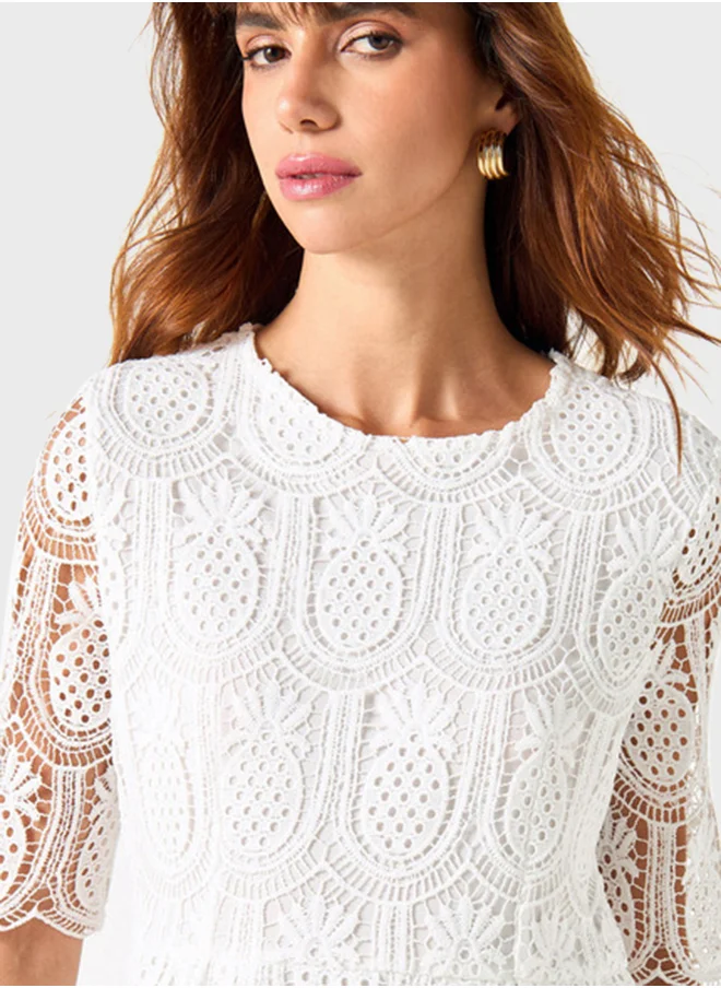2Xtremz Lace Detail Textured Dress
