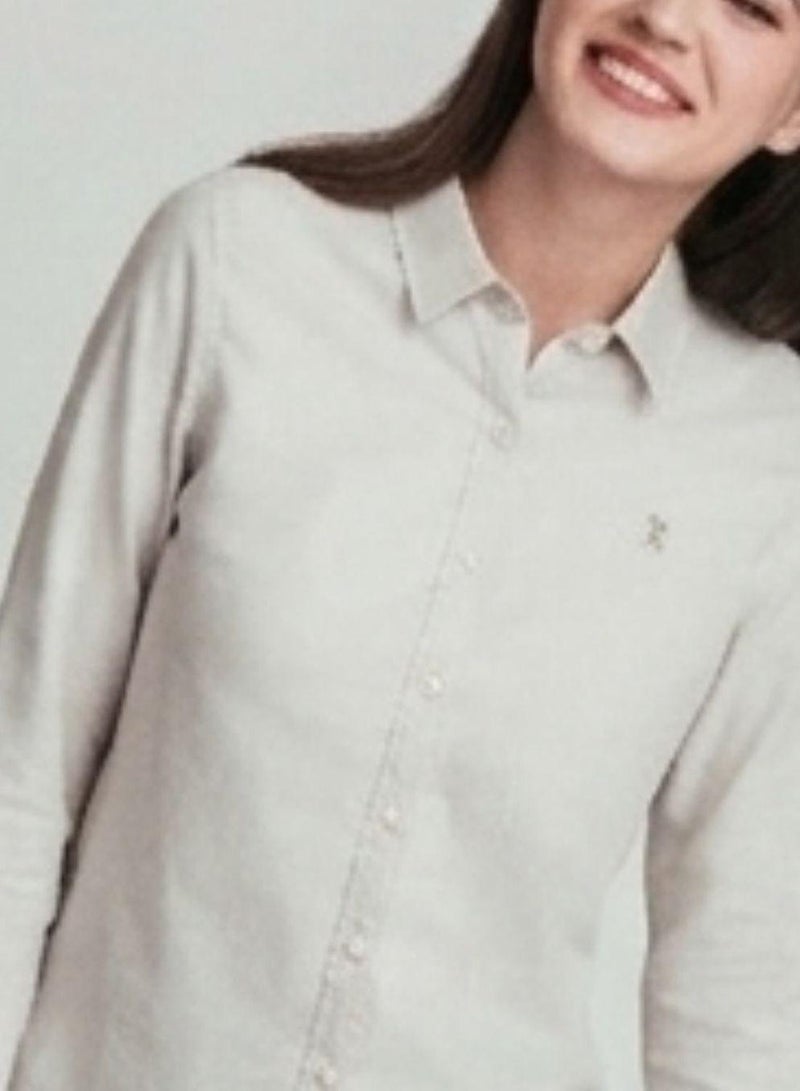 GIORDANO Women’s Slim Oxford Shirt with Embroidery - Image 3