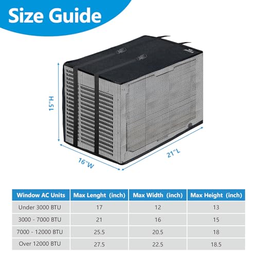 Qualward Mesh Window Air Conditioner Cover for Outside Window AC Unit Screen Ventilated Outdoor Window AC Protection 21W16D15H - Image 3