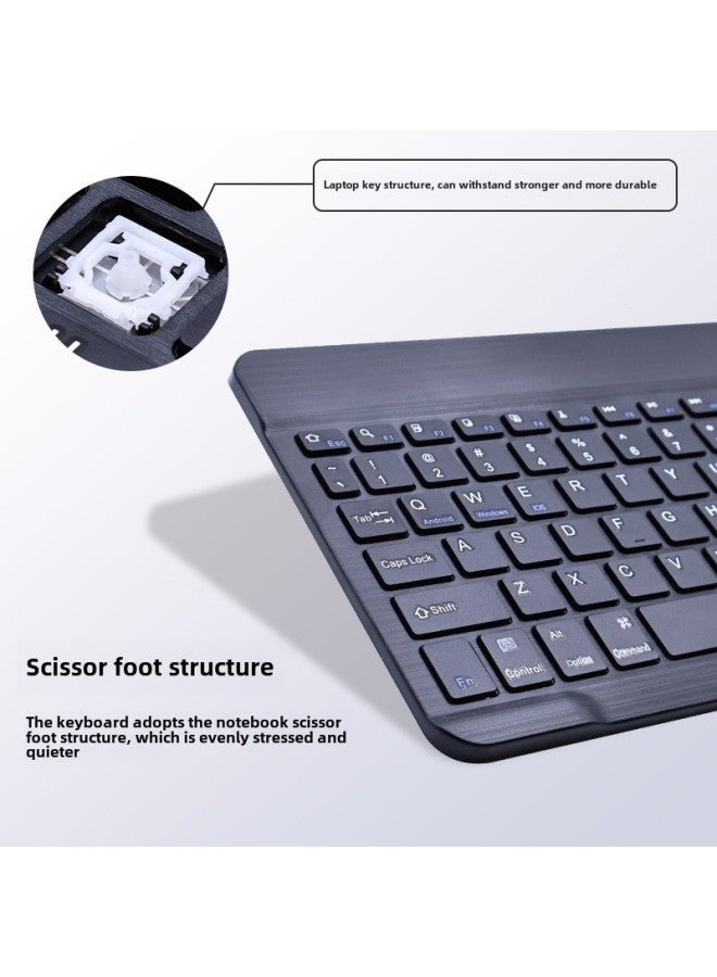 Bluetooth Keyboard For Ipad Mobile Phone Tablet Laptop High Color Value Mute Wireless Keyboard Mouse Suit-Color:7 Inch Keyboard Single-mode Mouse-Product Type:Pink (send Data Line)