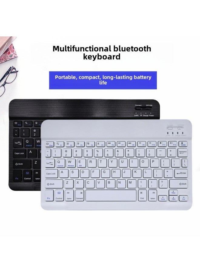 Bluetooth Keyboard For Ipad Mobile Phone Tablet Laptop High Color Value Mute Wireless Keyboard Mouse Suit-Color:7 Inch Keyboard Single-mode Mouse-Product Type:Pink (send Data Line)