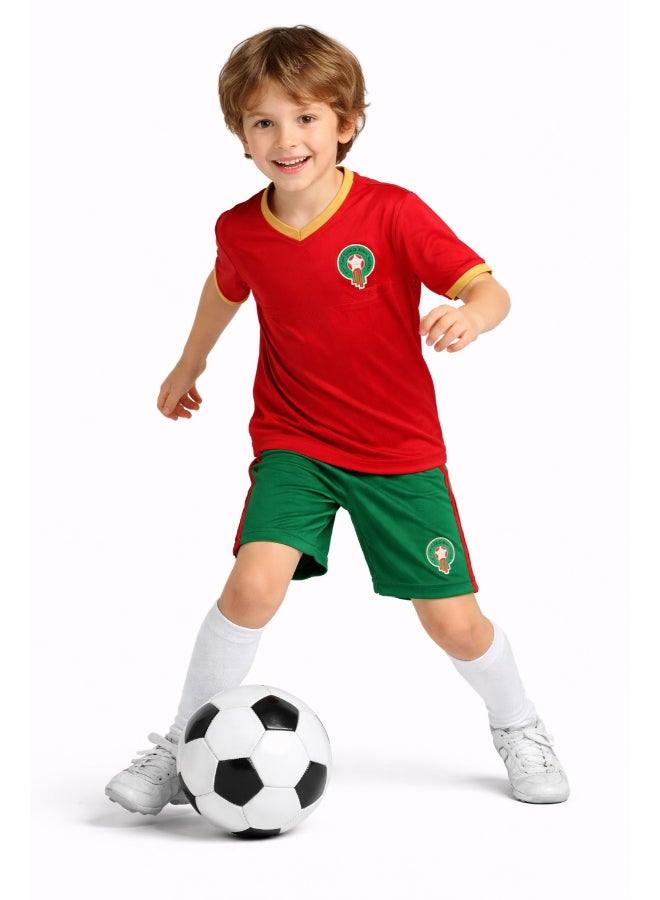 Toyland طقم قميص المنزل لكأس العالم 2026 للأطفال من المغرب - قميص كرة القدم وشورتات للأطفال - الحجم 30 (10-11 سنة) - Image 3