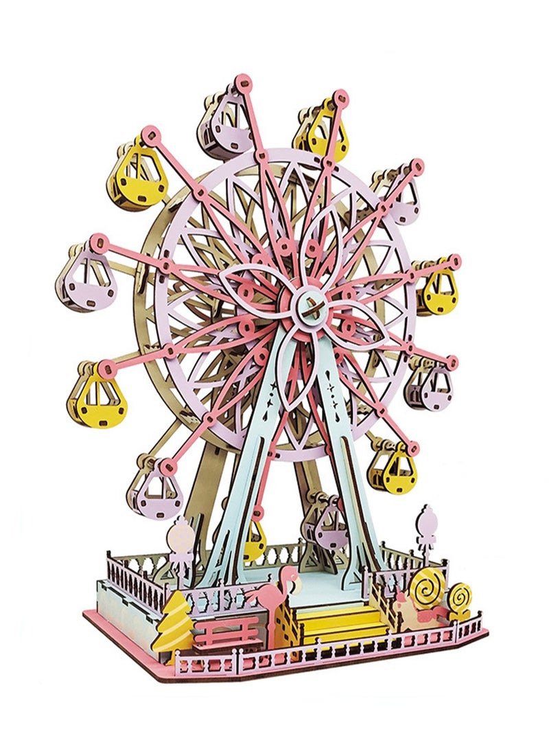 Children's Educational Assembly Toys Wooden 3D Puzzle Childlike Ferris Wheel - Image 1