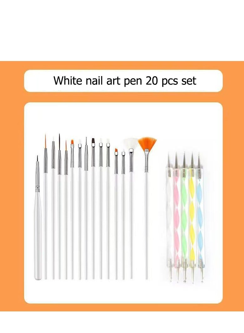 فرش مانيكير مكونة من 20 قطعة، مجموعة فرش مانيكير، أدوات مانيكير - Image 1