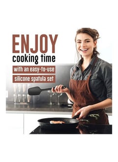 BORTONY 6-Piece Silicone Spatula Set Flexible Non-Stick Heat Resistant Black 29 x 7 x 4.5cm  - Image 3