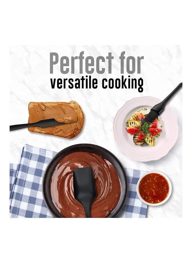 BORTONY 6-Piece Silicone Spatula Set Flexible Non-Stick Heat Resistant Black 29 x 7 x 4.5cm  - Image 4