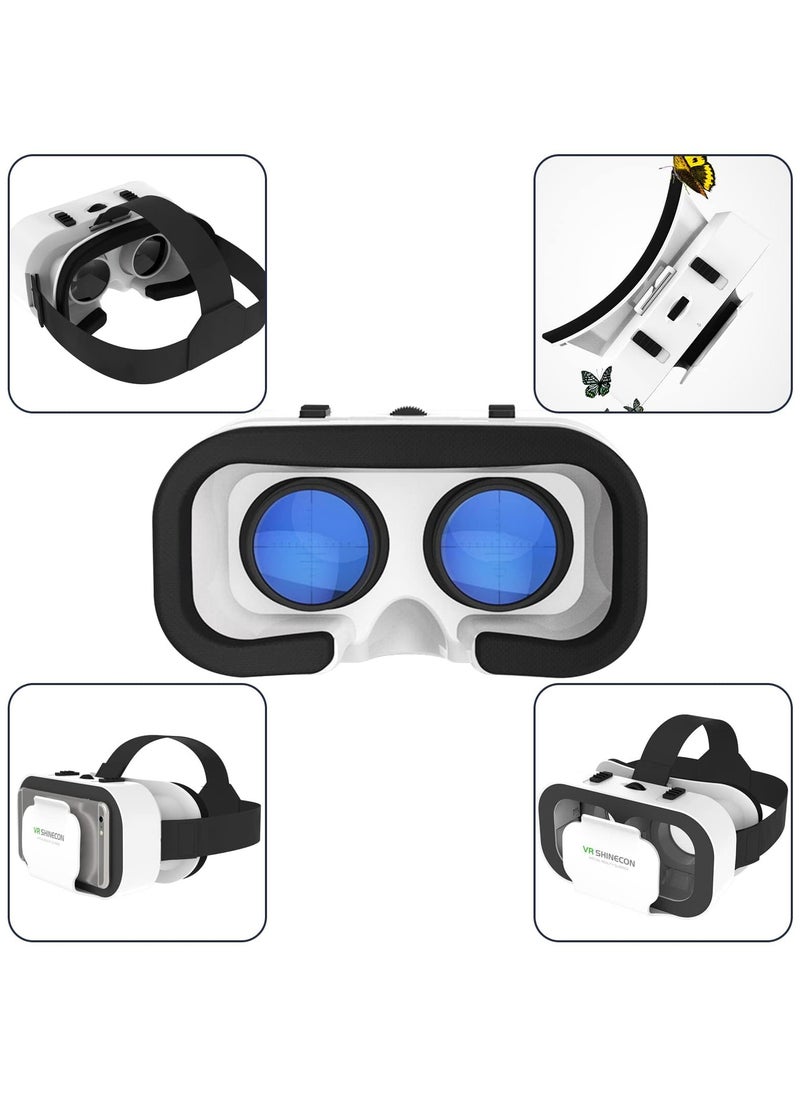 VR SHINECON 3D VR Glasses Virtual Reality Headset for iPhone or Android Compatible 4.7-6.5 inch,Adjustable Virtual Reality 3D Glasses Headset Helmets with Controller, for Mobile Games & Movies  - Image 2