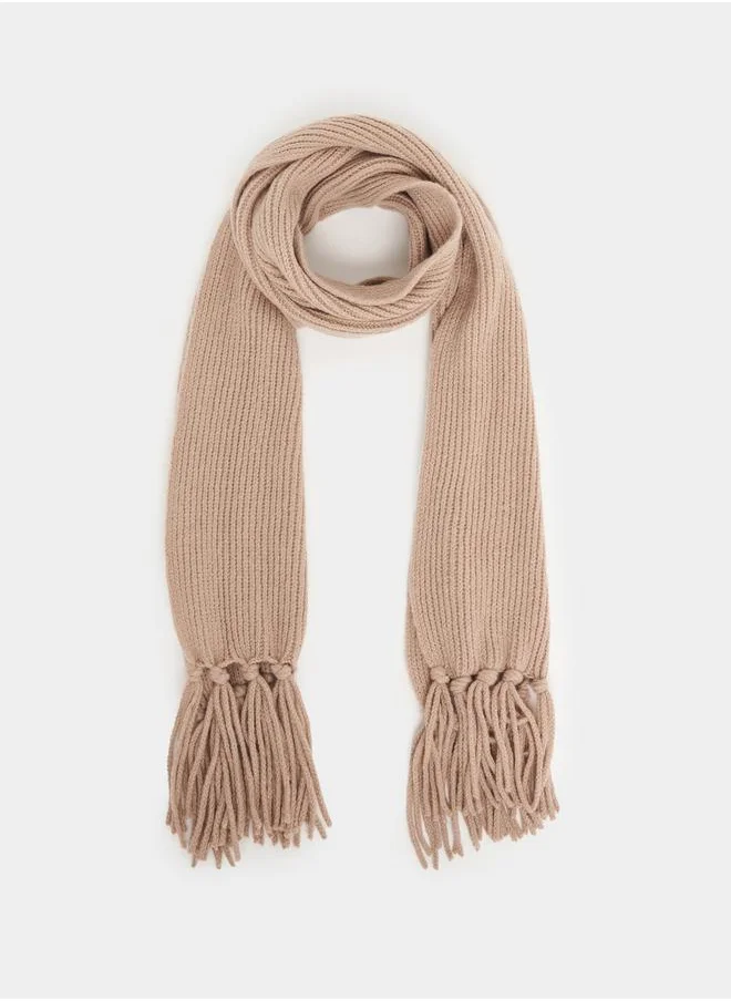 Styli Knitted Scarf with Tassel Edge