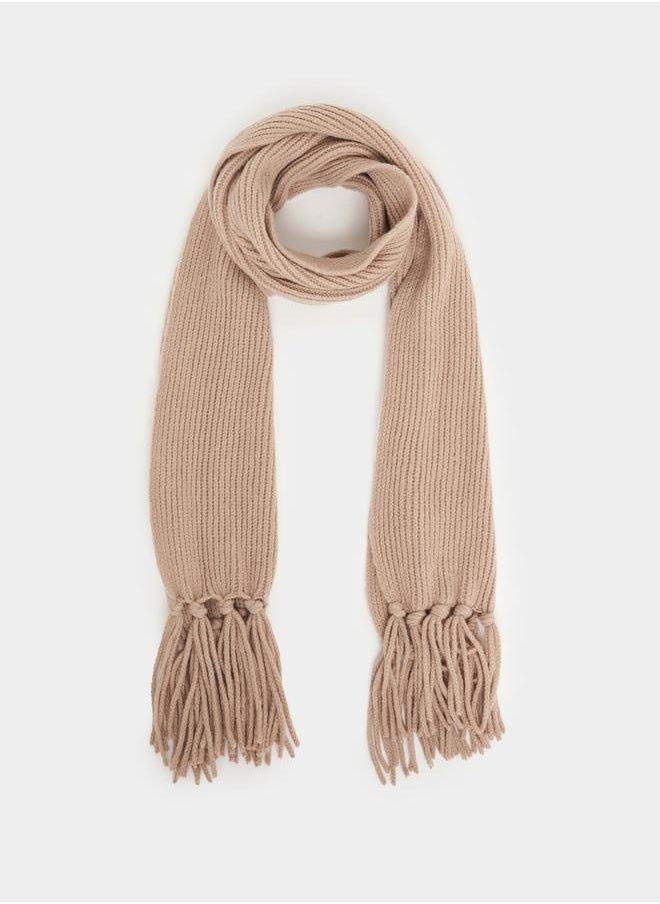 Styli Knitted Scarf with Tassel Edge  - Image 1