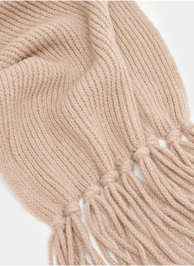 Styli Knitted Scarf with Tassel Edge