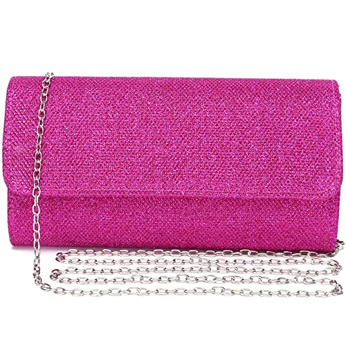Outrip Women's Evening Bag Clutch Purse Glitter Party Wedding Handbag with Chain (Rose) - Image 1