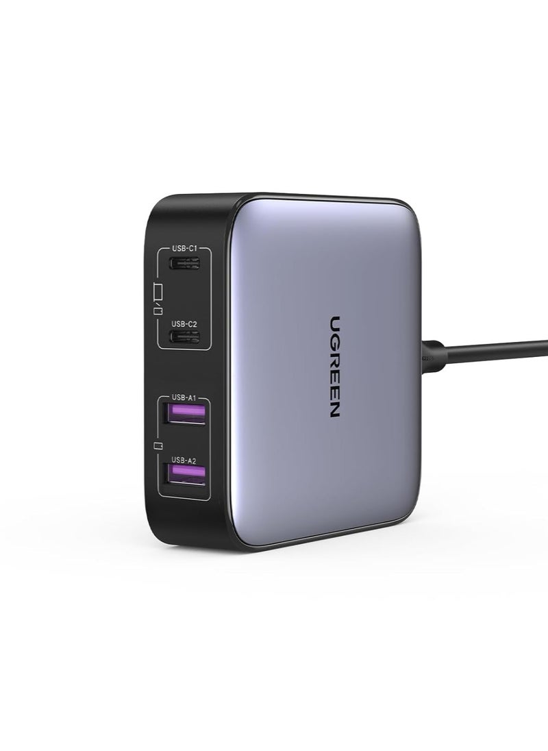 Generic - UGREEN 65W Desktop USB C Charger Fast 4-Port [Nexode GaN] Wall Charger Type C Laptop Charger Power Adapter UK Plug Desktop USB Charging Station Extension Cord for laptops, tablets, smartphones,etc - Model: CD327 - Image 1