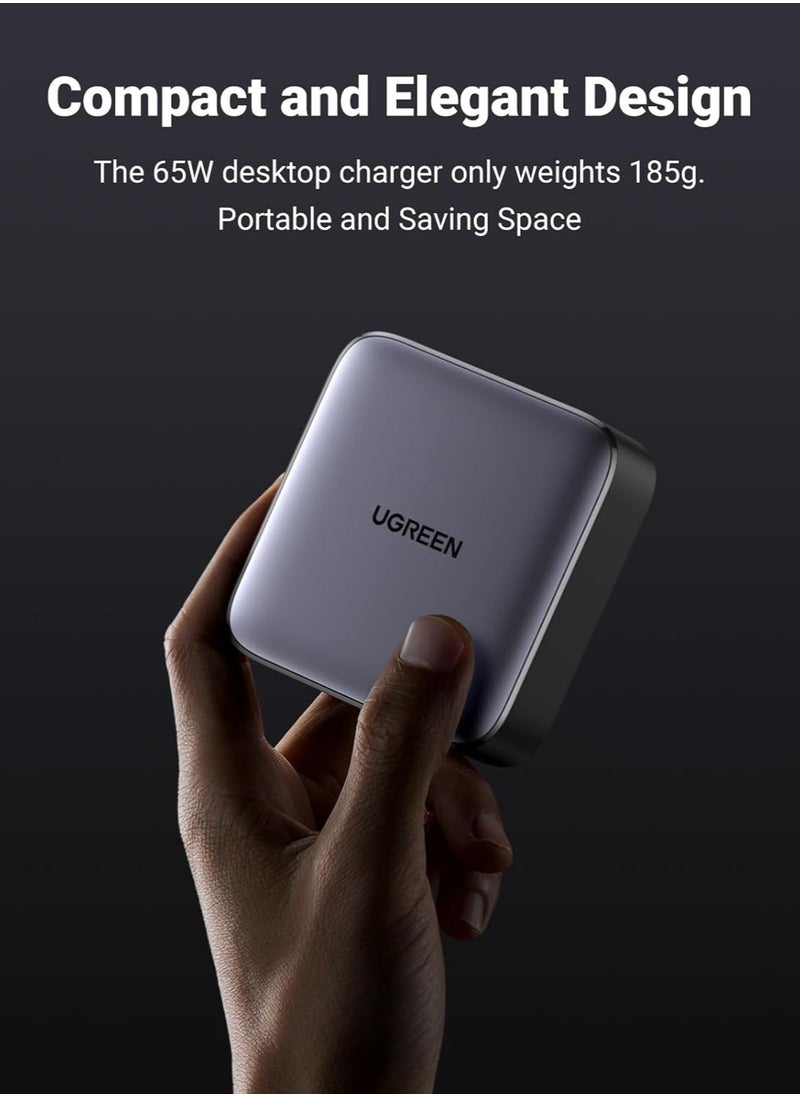 Generic - UGREEN 65W Desktop USB C Charger Fast 4-Port [Nexode GaN] Wall Charger Type C Laptop Charger Power Adapter UK Plug Desktop USB Charging Station Extension Cord for laptops, tablets, smartphones,etc - Model: CD327 - Image 1